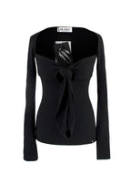 The Attico Black Ribbed Knit Halterneck Sweater