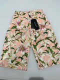 Pink Lily Print Cotton Trousers