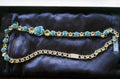 Prada Blue & Silver Floral Crystal Runway Necklace