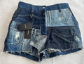 Patchwork Denim Shorts