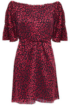 Saint Laurent Red Bardot Silk Mini Dress