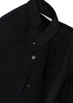 Sacai Cape Black Lace Trimmed A-line Shirt Dress