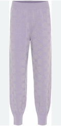 Gucci Lilac Metallic Cuffed Monogram Sweatpants