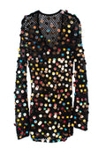 Caroline Constas Black Sequin Crochet Beach Dress