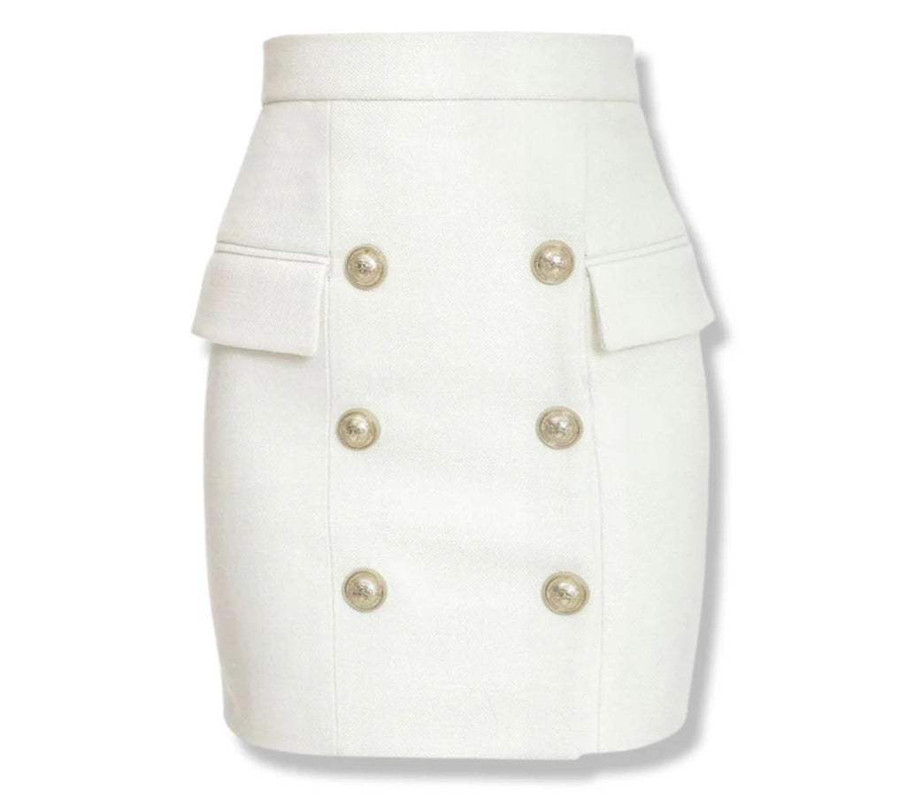 High-Waist Grain De Poudre Mini Skirt
