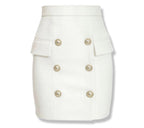 High-Waist Grain De Poudre Mini Skirt