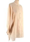 Button Up Beige Silk Blend Tunic