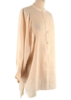 Button Up Beige Silk Blend Tunic