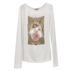 Blumarine Marabou Feather Winter White Top
