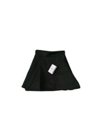 Black cotton blend A-line skirt