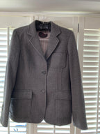 Brown Single Breasted Wool Blazer Jacket