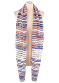 Purple & Peach Open Knit Striped Scarf