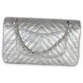 Chanel  Metallic Patent Crumpled Calfskin Chevron Medium Double Flap Bag