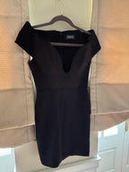 Black Off-The-Shoulder Stretch Mini Dress