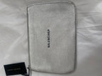 Silver leather Everyday zip pouch