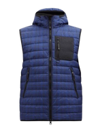 Burberry Blue Check Nylon Hooded Puffer Gilet
