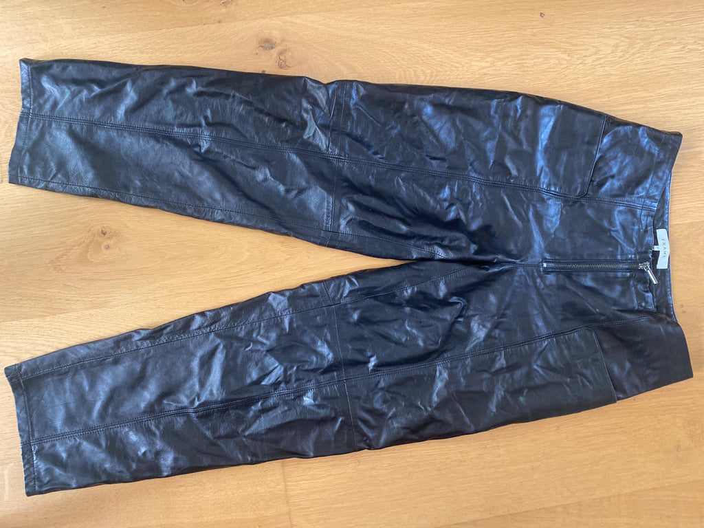 Cropped Leather Trousers