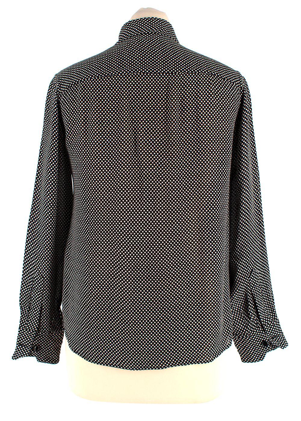 Celine Black and White Polka Dot Shirt