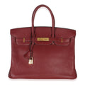Hermès  Chevre de Coromandel Birkin 35 PHW Rouge Grenat