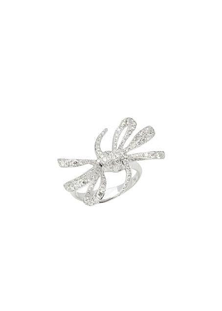 Forget Me Not White Gold Diamond Pave Ring - Size M 1/2