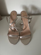 Valentino Champagne Gold Strappy Leather Heels