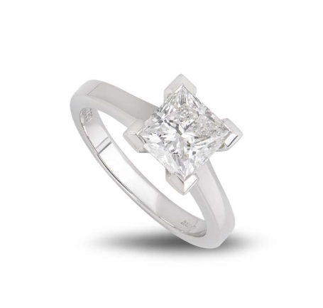 Bespoke 18ct White Gold Diamond Solitaire Ring