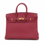 Hermès Birkin 25 Rouge Grenate Togo Leather With Gold Hardware