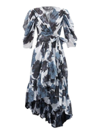 Alexandre Vauthier Asymmetric gathered printed cotton-gauze wrap dress