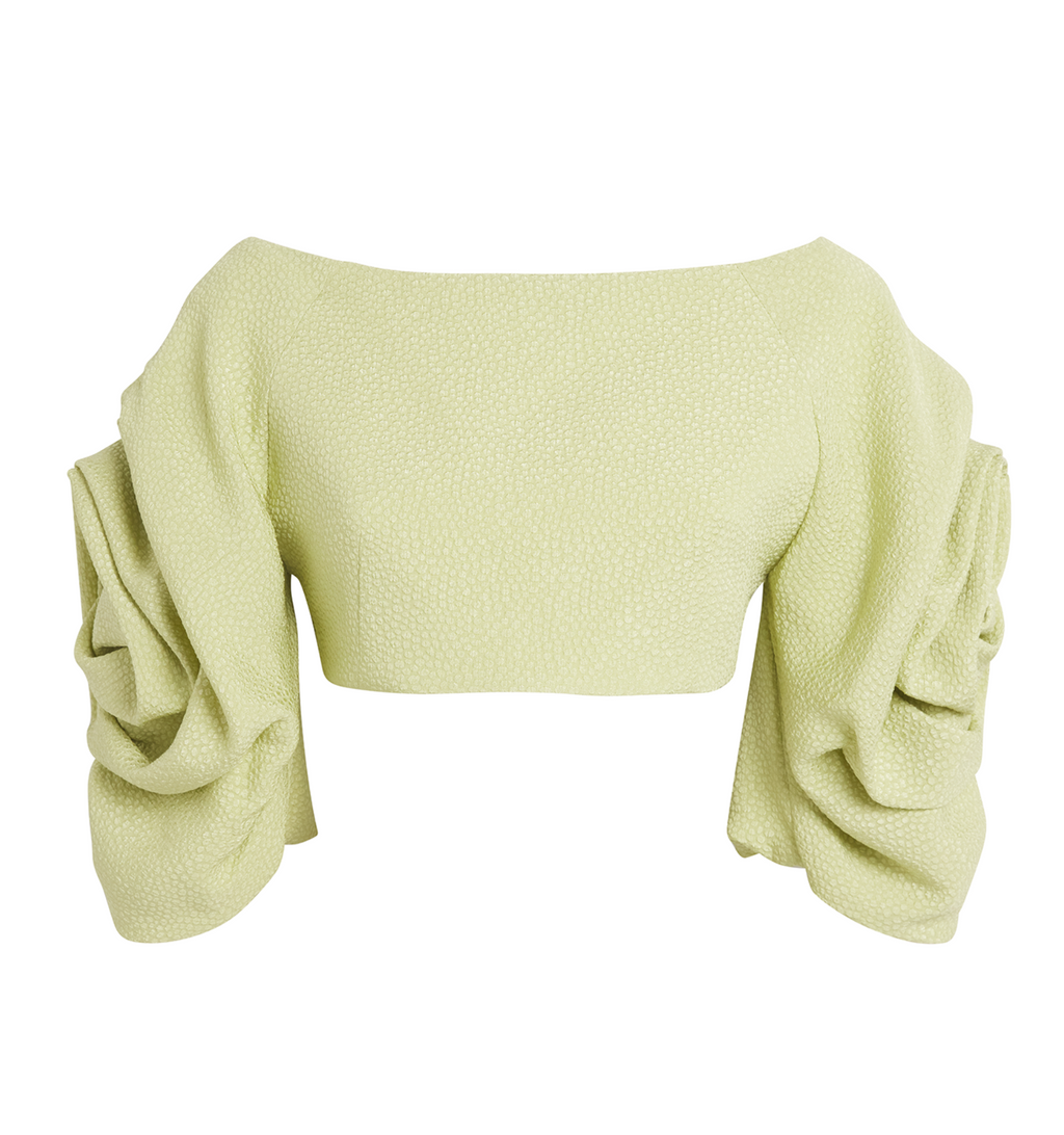 Edeline Lee Aphrodite-Sleeve Crop Top