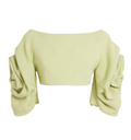 Edeline Lee Aphrodite-Sleeve Crop Top