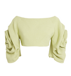 Edeline Lee Aphrodite-Sleeve Crop Top