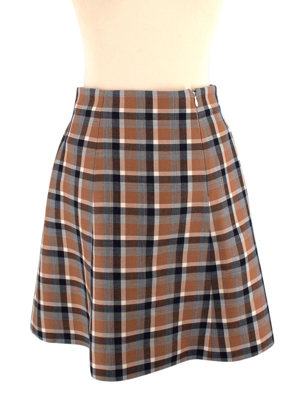 Christian Dior Tartan Wool Mini Skirt