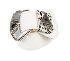Saint Laurent White Leather Western Corset Belt