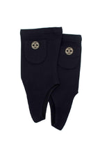 Chanel Navy Ribbed Stirrup Socks