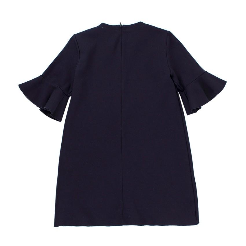 Il Gufo Girls 5Y Navy Ruffle Sleeve Dress