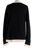 Chanel Black and Ivory Cashmere Cardigan