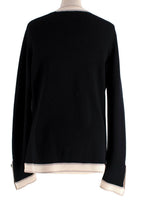 Chanel Black and Ivory Cashmere Cardigan