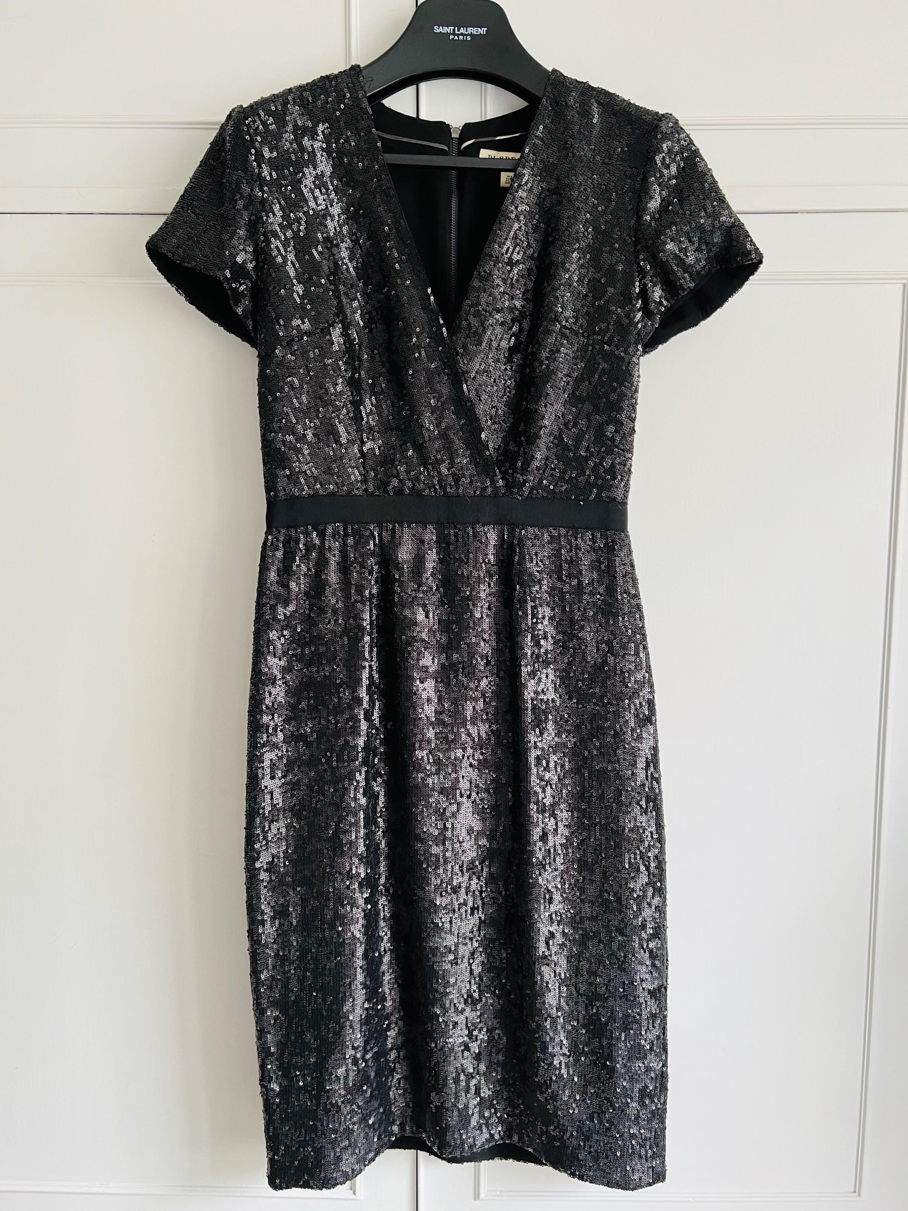black sequinned crossover dress