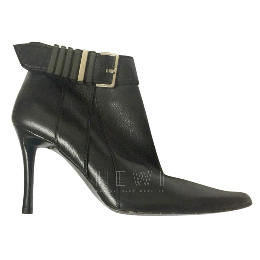 Bottega Veneta black buckle detail ankle boots