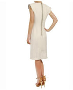 Lanvin Crystal-Embellished Padded Shoulder Dress