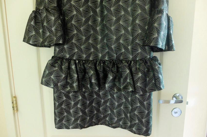 Dries Van Noten Metallic Ruffle Midi Dress