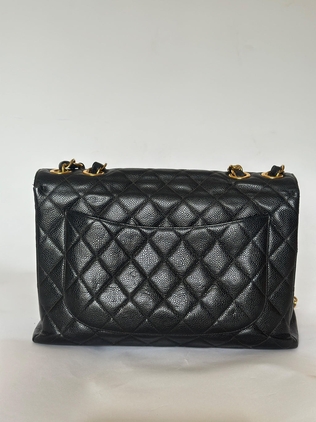 Chanel Black Vintage Caviar Leather Jumbo Flap Bag