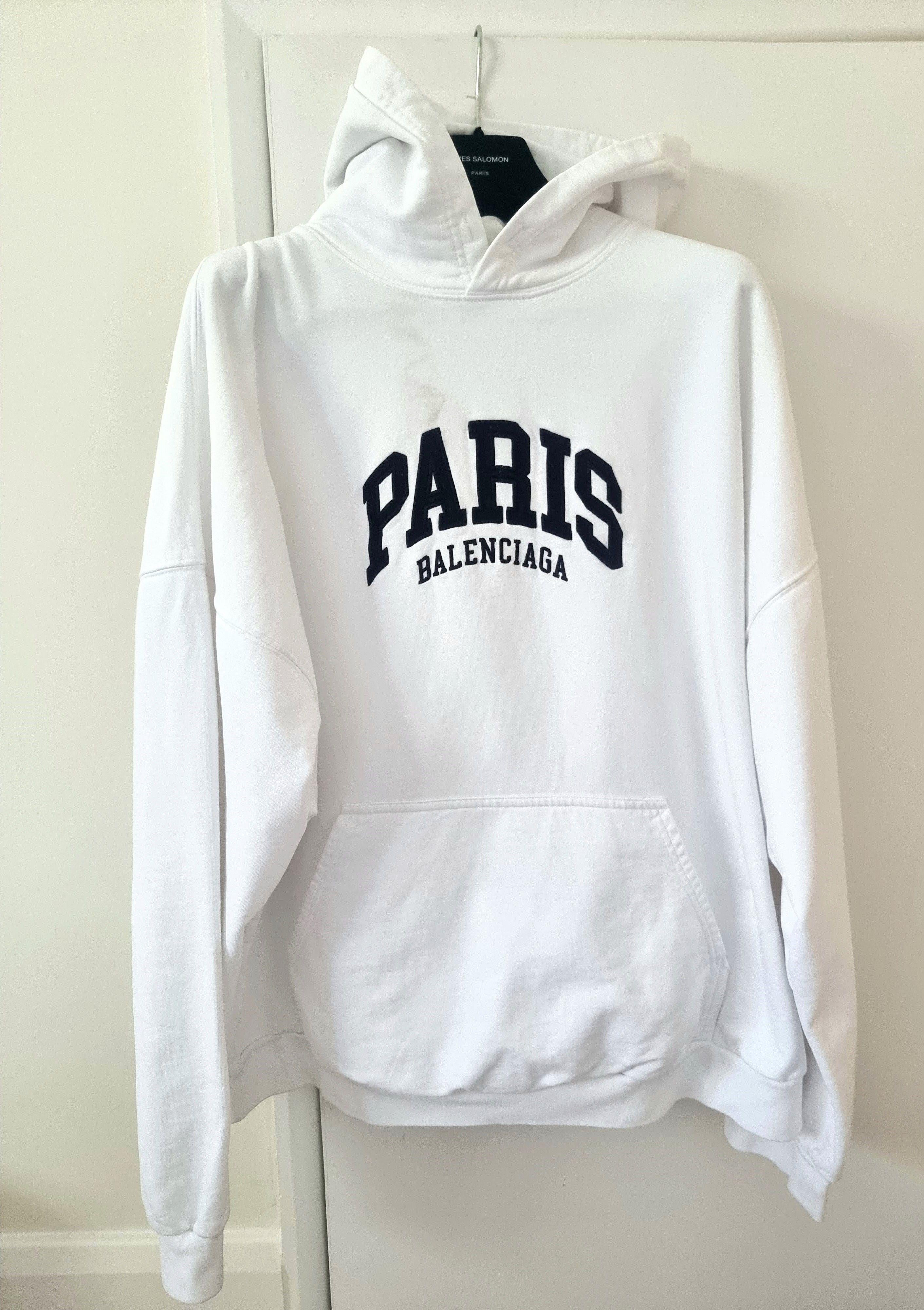 Balenciaga White Cotton Hoodie