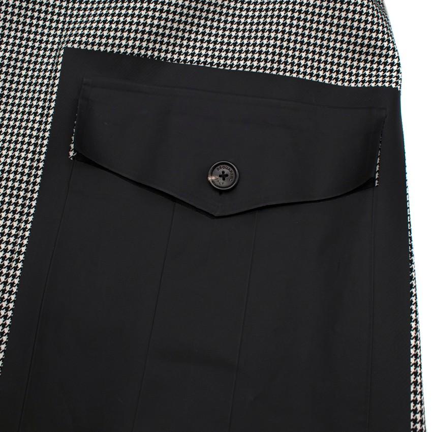 Dsquared2 Black & White Houndstooth Balmacaan Coat