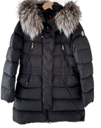 Moncler Black Fur Hooded Coat