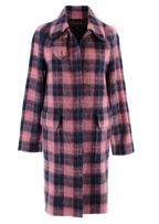 Louis Vuitton Pink & Blue Mohair Single Breasted Coat