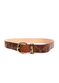 Ports Orange and Red Snakeskin Embossed Leather Belt