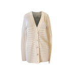 Sonia Rykiel Ivory Open-Weave Longline Cardigan