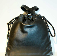 Black leather tote bag
