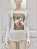 Blumarine Marabou Feather Winter White Top